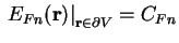 $\displaystyle \left. E_{Fn} ( \textbf{r} ) \right\vert _{\textbf{r} \in \partial V} = C_{Fn}$