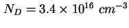 $ N_D = 3.4 \times 10^{16}\ cm^{-3}$