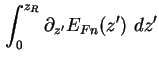 $\displaystyle \int_0^{z_R} \partial_{z'} E_{Fn} ( z' ) \ dz'$