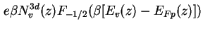 $\displaystyle e \beta N^{3d}_v (z) F_{-1/2} ( \beta [E_v(z) - E_{Fp}(z)] )$