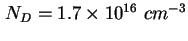 $ N_D = 1.7 \times 10^{16}\ cm^{-3}$