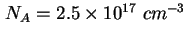 $ N_A = 2.5 \times 10^{17}\ cm^{-3}$