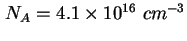 $ N_A = 4.1 \times 10^{16}\ cm^{-3}$