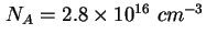 $ N_A = 2.8 \times 10^{16}\ cm^{-3}$