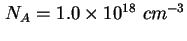 $ N_A =1.0 \times 10^{18}\ cm^{-3}$