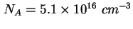 $ N_A = 5.1 \times 10^{16}\ cm^{-3}$