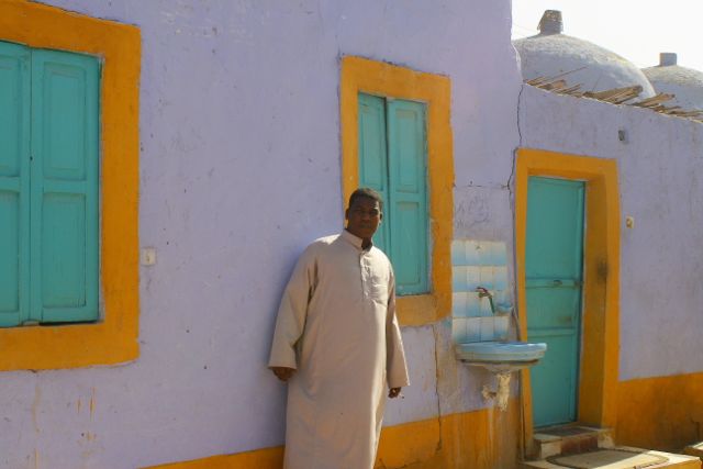 Ahmed and his colorful house