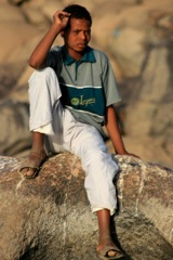 Pensive boy on the banks of the Nile - Aswan