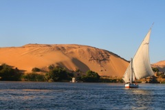 Felluca on the Nile at sunset - Aswan, Egypt
