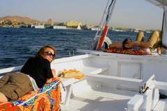Resting on the felluca - Aswan, Egypt