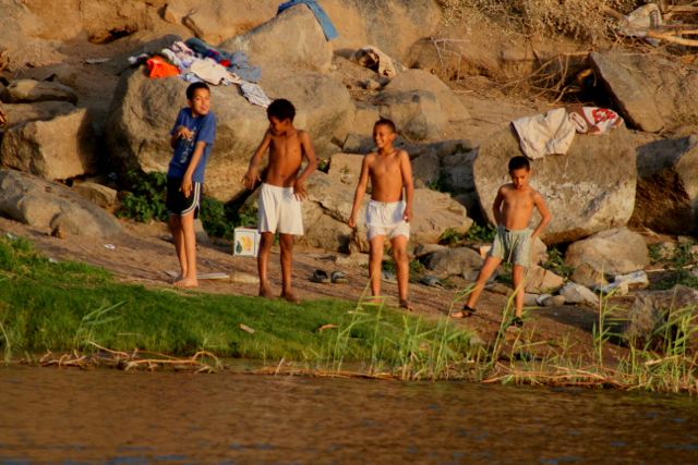 Swim time on the Nile - Aswan