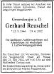 Todesanzeige von Genossen Reuschel